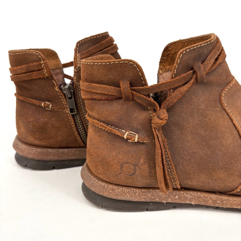 BORN Wynter Strappy Brown Leather Ankle Boots 10 - Picture 7 of 14